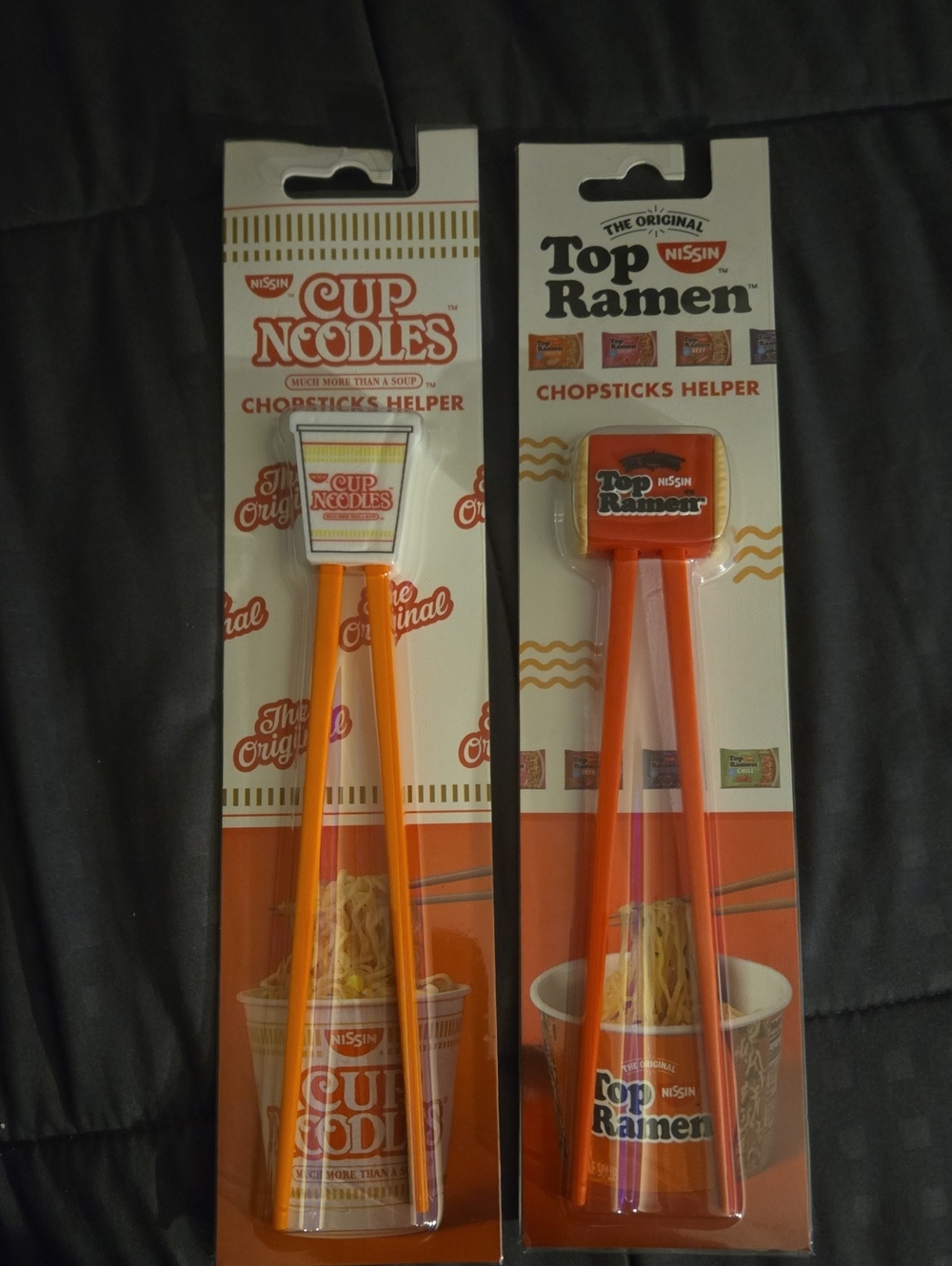 ISSI Orange Cup Noodles & Top Ramen Chopsticks Helper Duo
